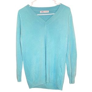 ZARA women’s teal sweater size large